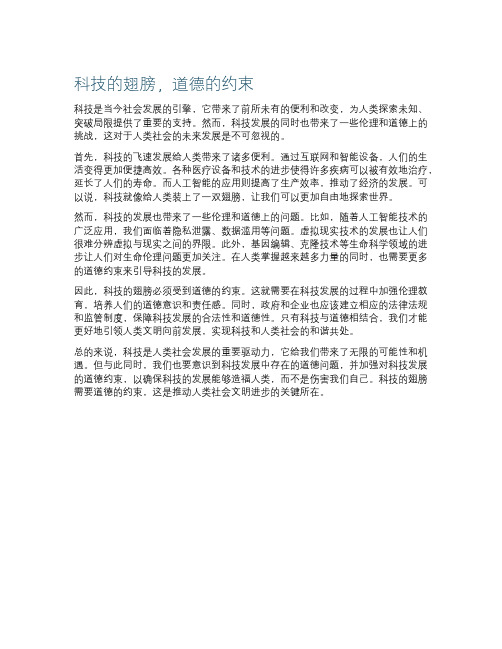 科技的翅膀,道德的约束