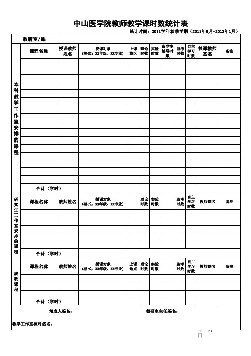 教学课时数统计表(1)xls