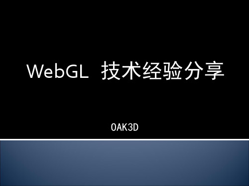 WebGL技术经验分享精品PPT课件