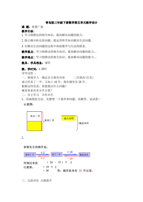 第五单元--智慧广场 逆推教学设计