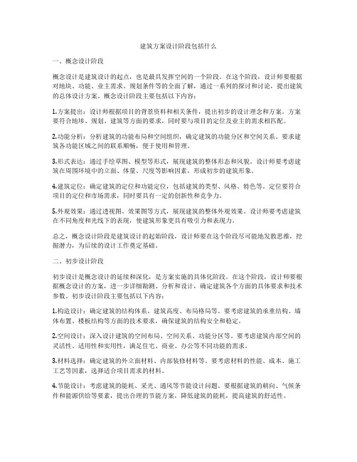 如何做建筑方案设计阶段包括什么