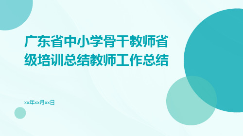 广东省中小学骨干教师省级培训总结教师工作总结PPT