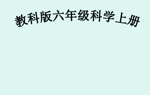 教科版科学六年级上册全册知识要点复习