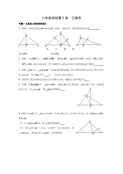 八年级上培优 直角三角形