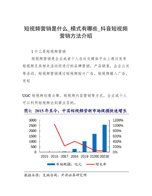 短视频营销是什么 模式有哪些 抖音短视频营销方法介绍