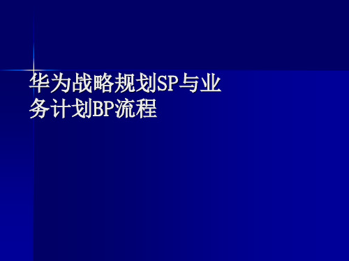 华为战略规划SP与业务计划BP流程