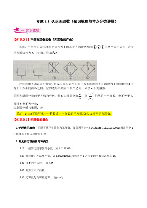 认识无理数(知识梳理与考点分类讲解)-2023-2024学年八年级数学上册基础知识专项突破讲与练