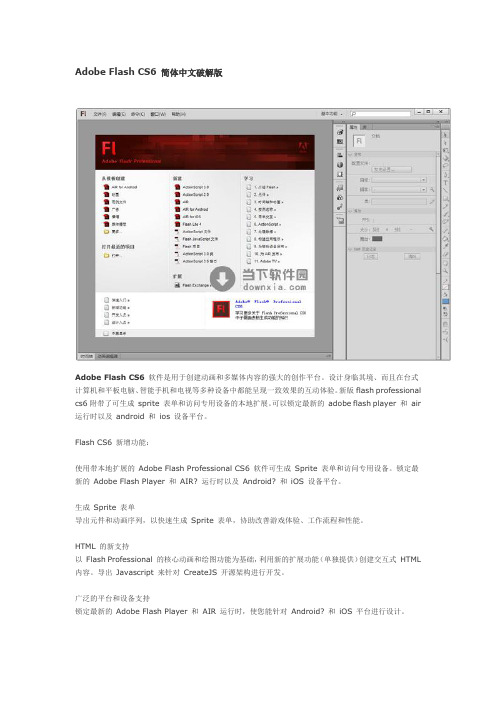 Adobe Flash CS6 简体中文破解版