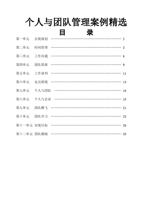 个人与团队管理案例