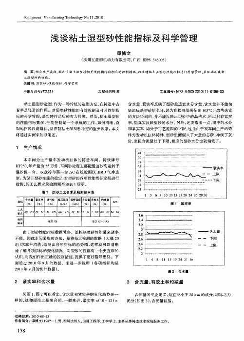 浅谈粘土湿型砂性能指标及科学管理