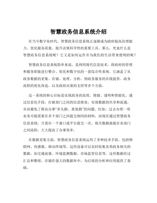 智慧政务信息系统介绍