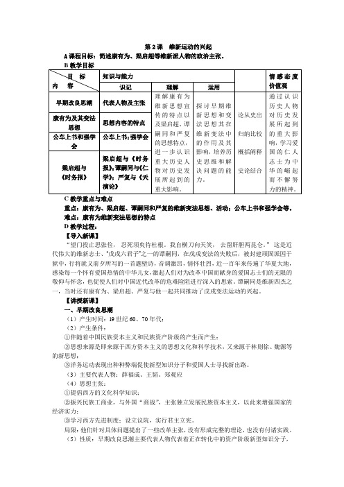 人教版高中历史选修3《九单元 戊戌变法  第2课 维新运动的兴起》优质课教案_9