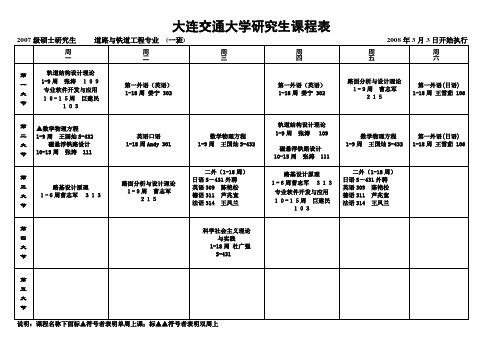 大连交通大学研究生课程表