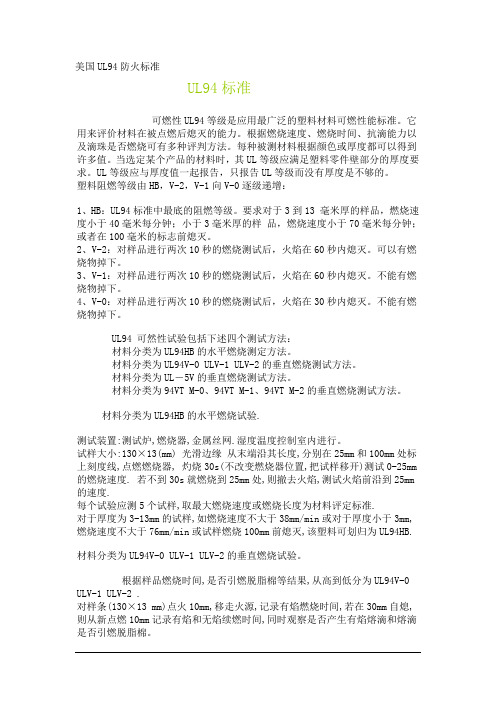 UL94标准及测试方法