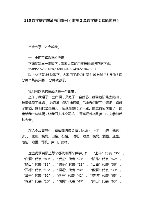 110数字桩详解及应用案例（附带2套数字桩2套彩图桩）