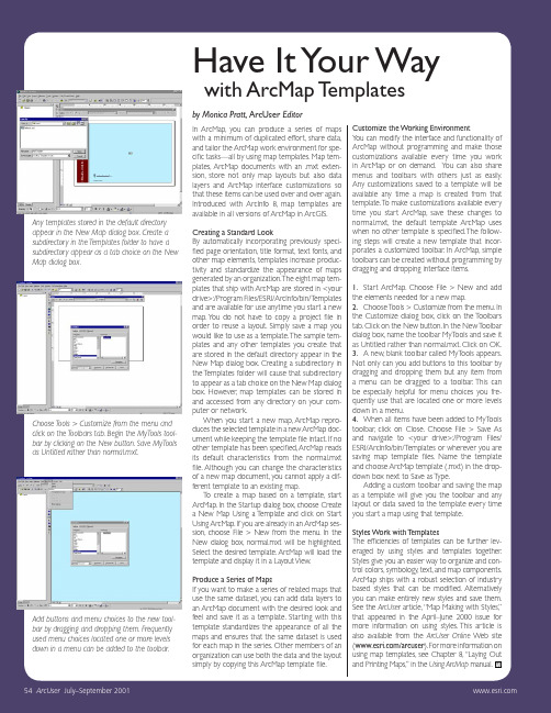 ESRI ArcMap Map Template说明书