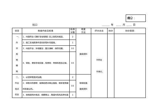 掘进文明生产标准及考核评级办法