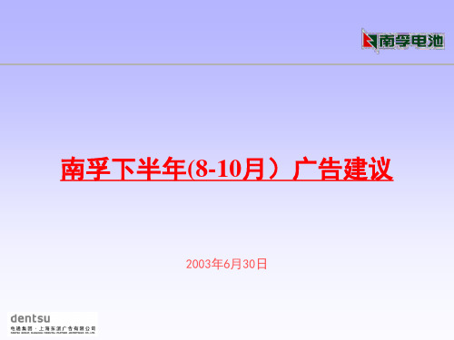 南孚电池某年下半年广告建议