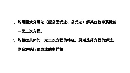 用因式分解法求解一元二次方程示范公开课教学课件北师大版九年级数学上册