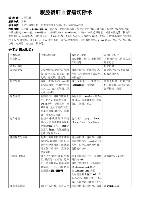 腹腔镜下肝血管瘤切除术