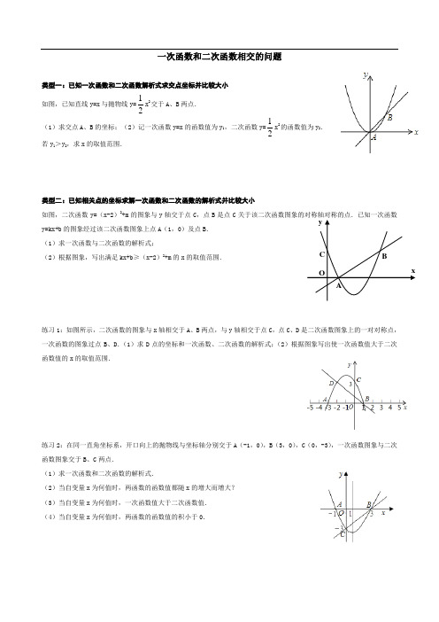 (完整版)一次函数和二次函数相交的问题