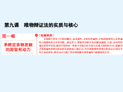 高中政治人教版必修四课件第三单元第九课第一框矛盾是事物发展的源泉和动力