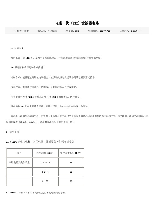 电磁干扰(EMI)滤波器电路