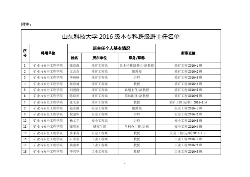 新生班主任名单