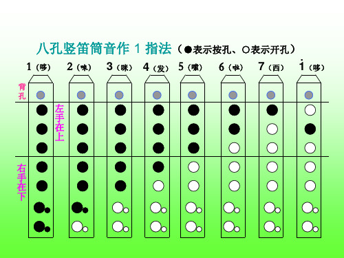 八孔竖笛指法示意图