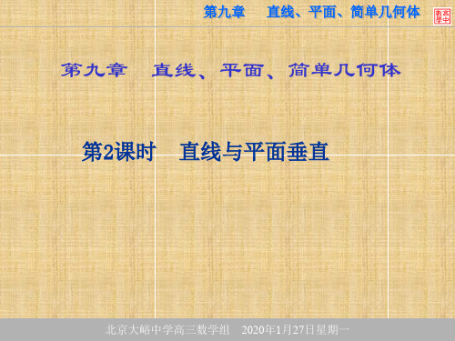 高二数学 直线与平面垂直 ppt名师课件