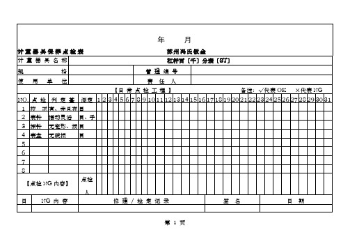 计量器具保养点检表