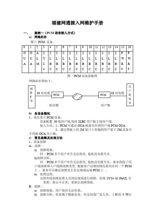 接入网维护手册_语音分册