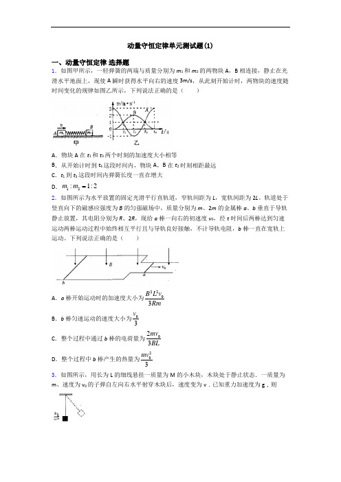 动量守恒定律单元测试题(1)