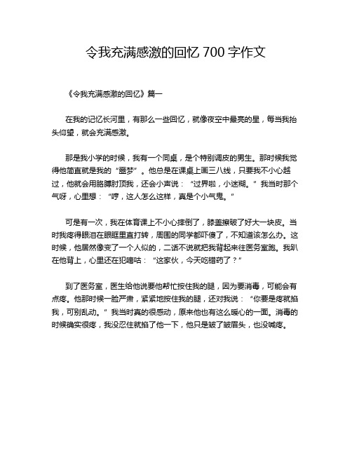 令我充满感激的回忆700字作文