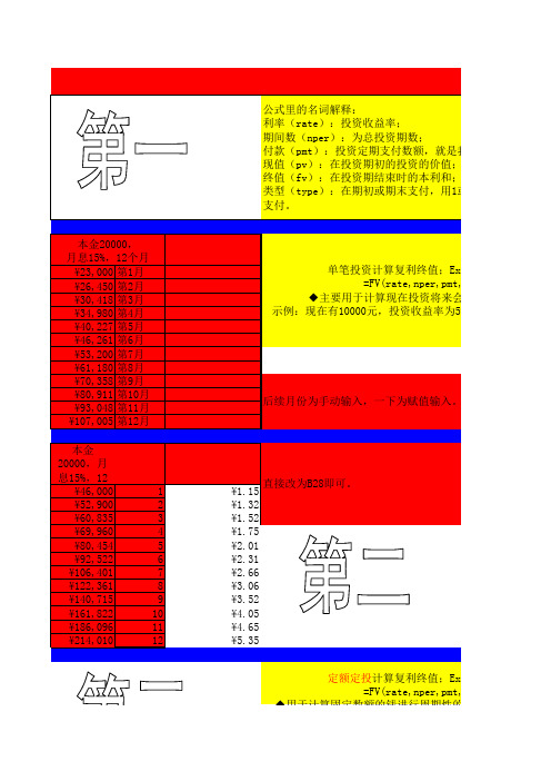 EXCEL公式计算复利教学文稿