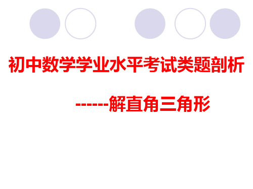 初中数学中考 类题剖析——解直角三角形