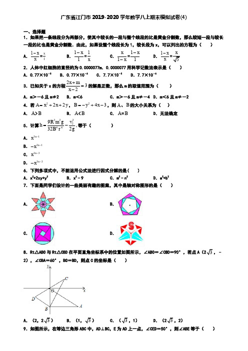 广东省江门市2019-2020学年数学八上期末模拟试卷(4)