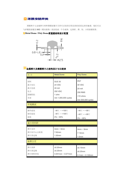 薄膜按键开关的设计