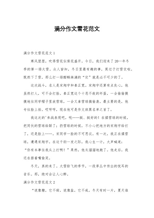 满分作文雪花范文