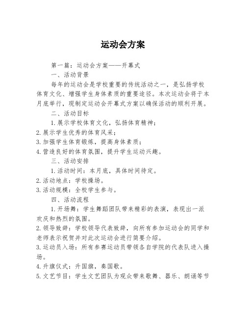 运动会方案