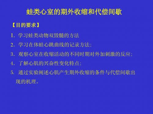 8. 蛙类心室的期外收缩和代偿间歇