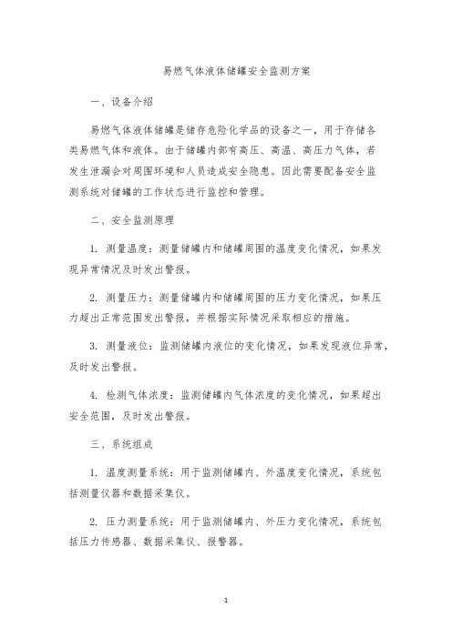 易燃气体液体储罐安全监测方案