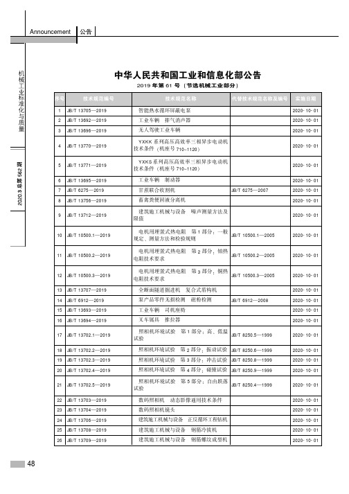 中华人民共和国工业和信息化部公告