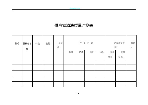 供应室清洗质量监测表