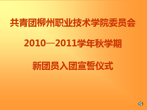 2009—2010学年秋学期新团员入团宣誓仪式ppt