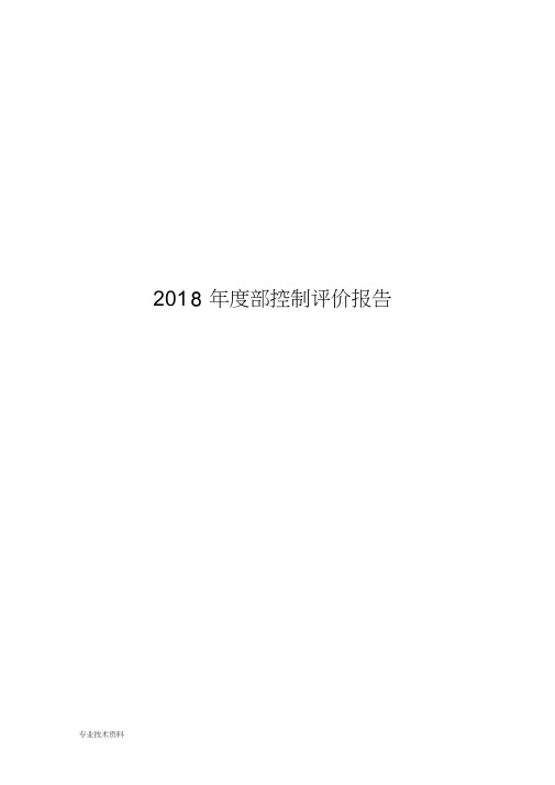 2018年度内部控制评价报告