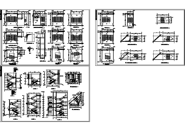 某地区详细楼梯建筑cad施工图纸