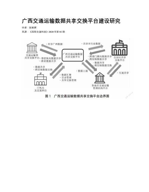 广西交通运输数据共享交换平台建设研究