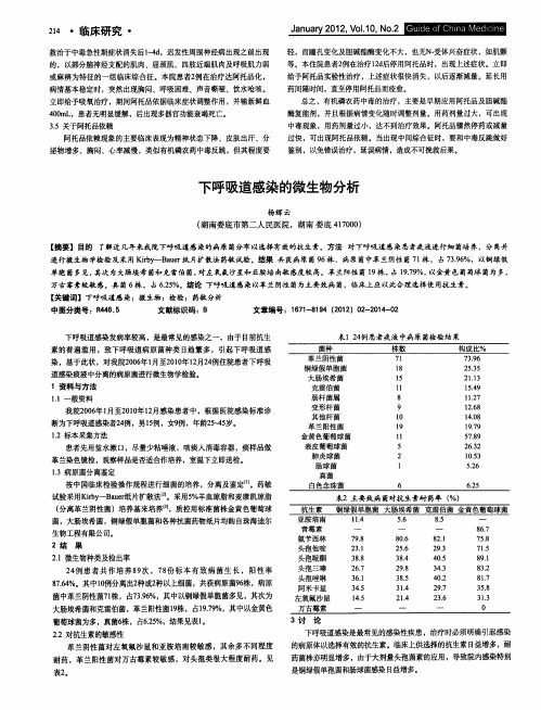 下呼吸道感染的微生物分析