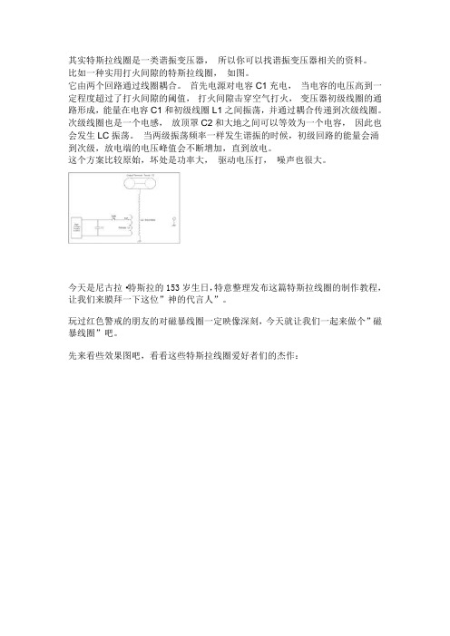 特斯拉放电资料